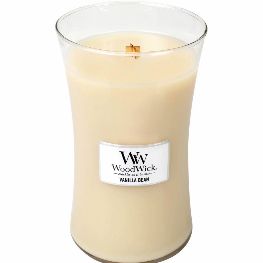 Home Decor * | Best Sale Woodwick Vanilla Bean Hearthwick Flame Candle