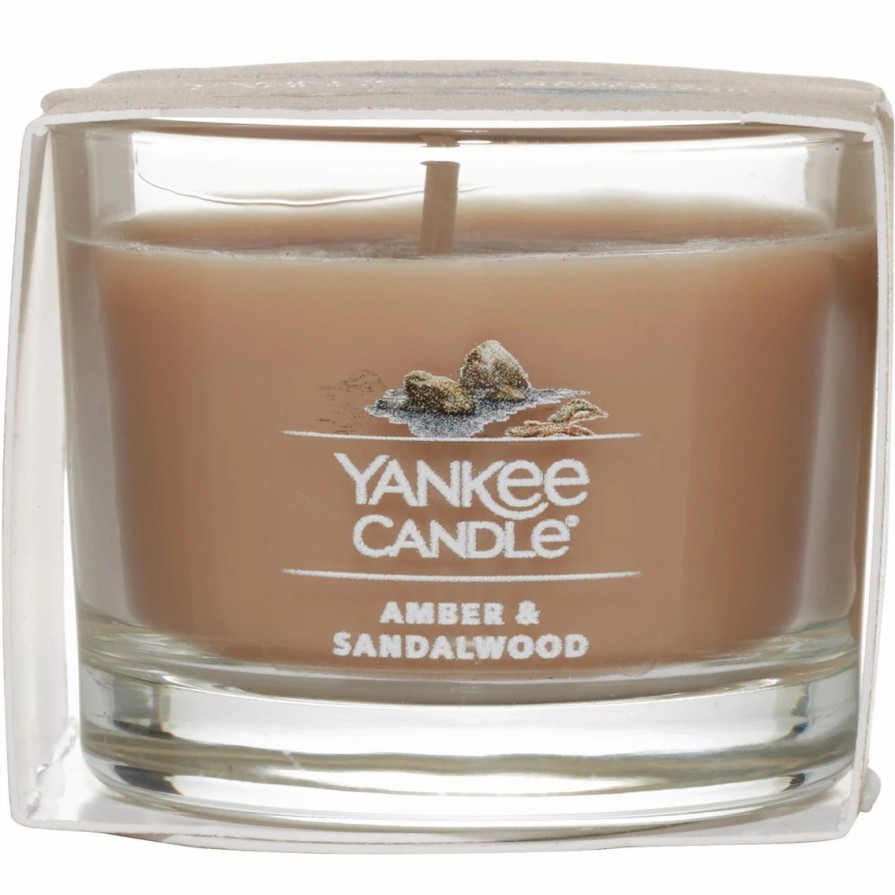 Home Decor * | Buy Yankee Candle Amber And Sandalwood Filled Votive Mini Candle