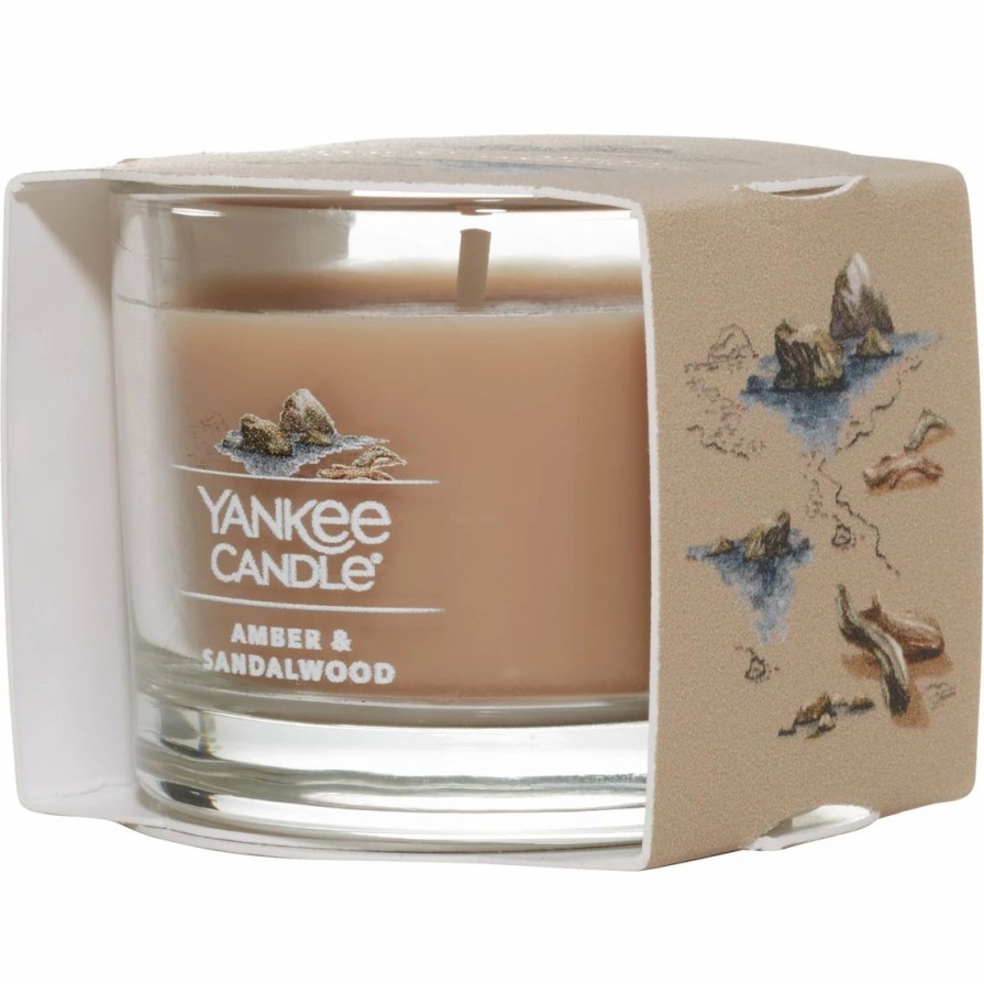 Home Decor * | Buy Yankee Candle Amber And Sandalwood Filled Votive Mini Candle