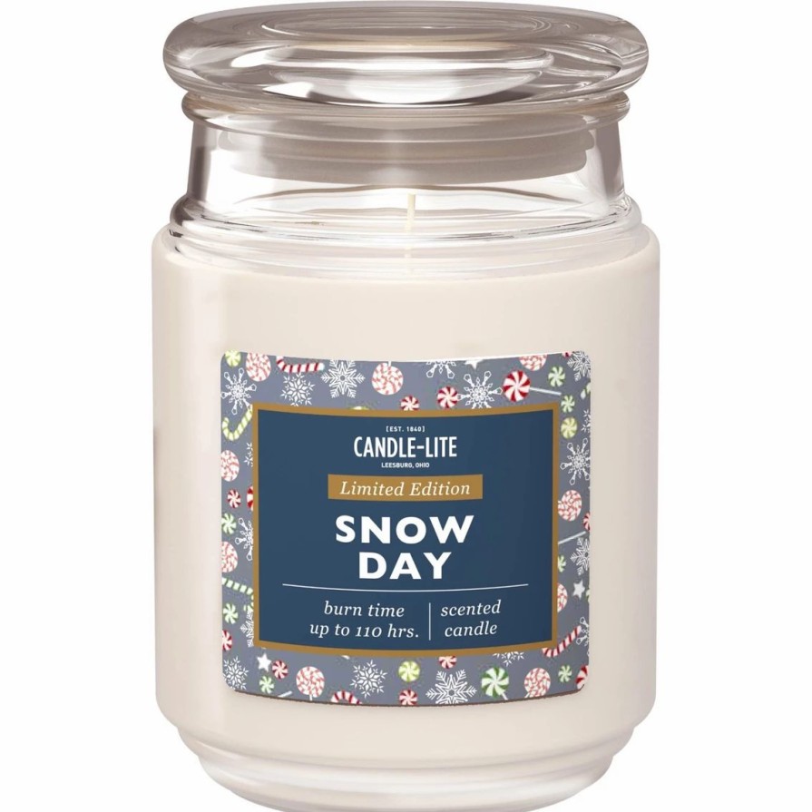 Home Decor * | Hot Sale Candle-Lite Holiday Collection 18 Oz. Jar Candle Snow Day