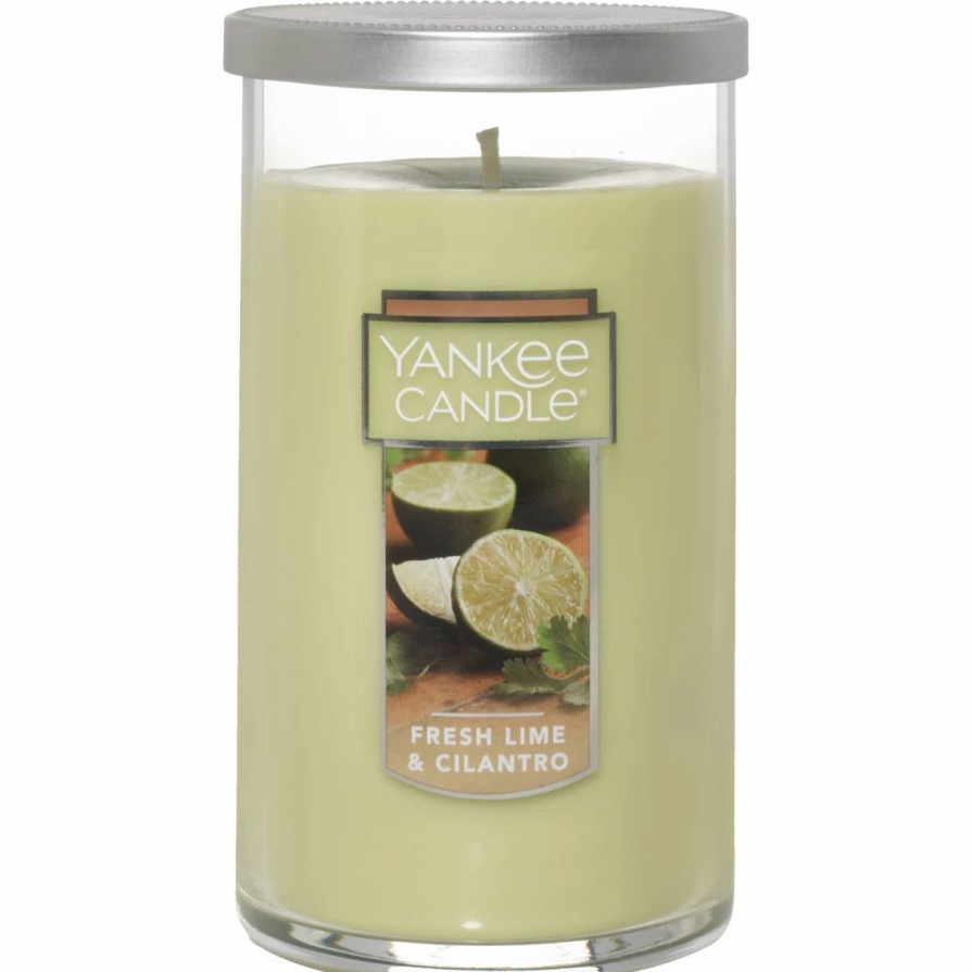 Home Decor * | Hot Sale Yankee Candle Fresh Lime And Cilantro Medium Perfect Pillar Candle