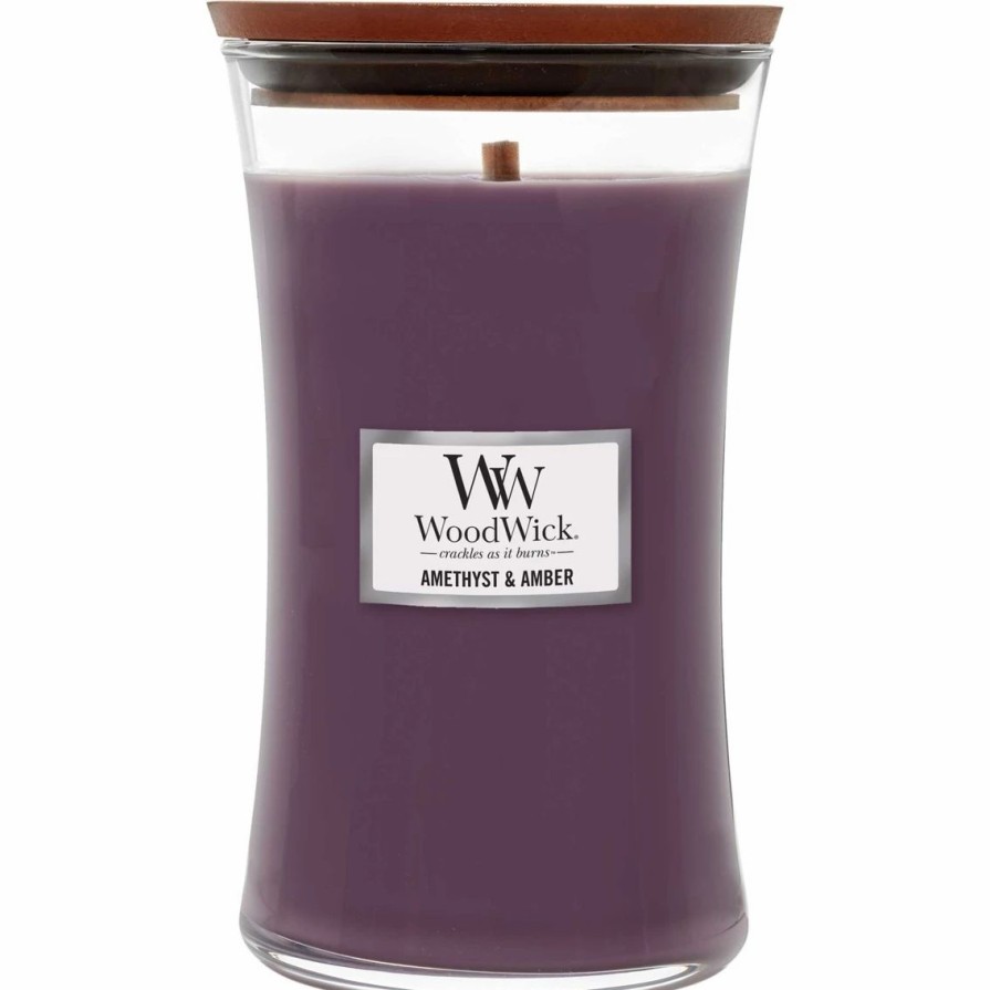 Home Decor * | New Woodwick Amethyst & Amber Large Hourglass Candle