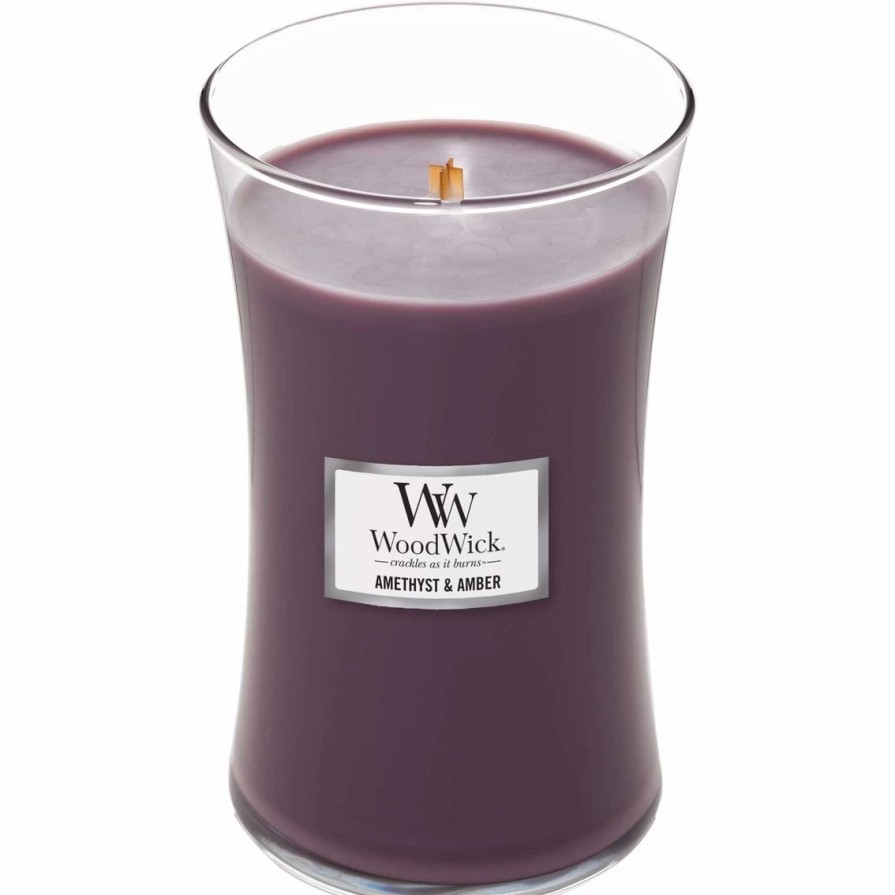 Home Decor * | New Woodwick Amethyst & Amber Large Hourglass Candle