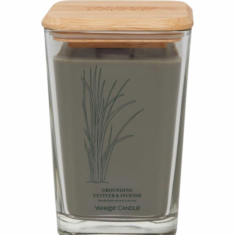 Home Decor * | Buy Yankee Candle Grounding Vetiver & Incense Large Well Living 2-Wick Square Candle