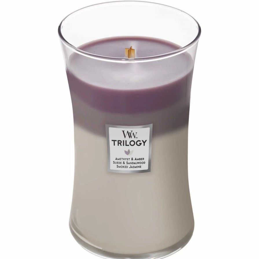 Home Decor * | Best Pirce Woodwick Amethyst Sky Large Hourglass Trilogy Candle