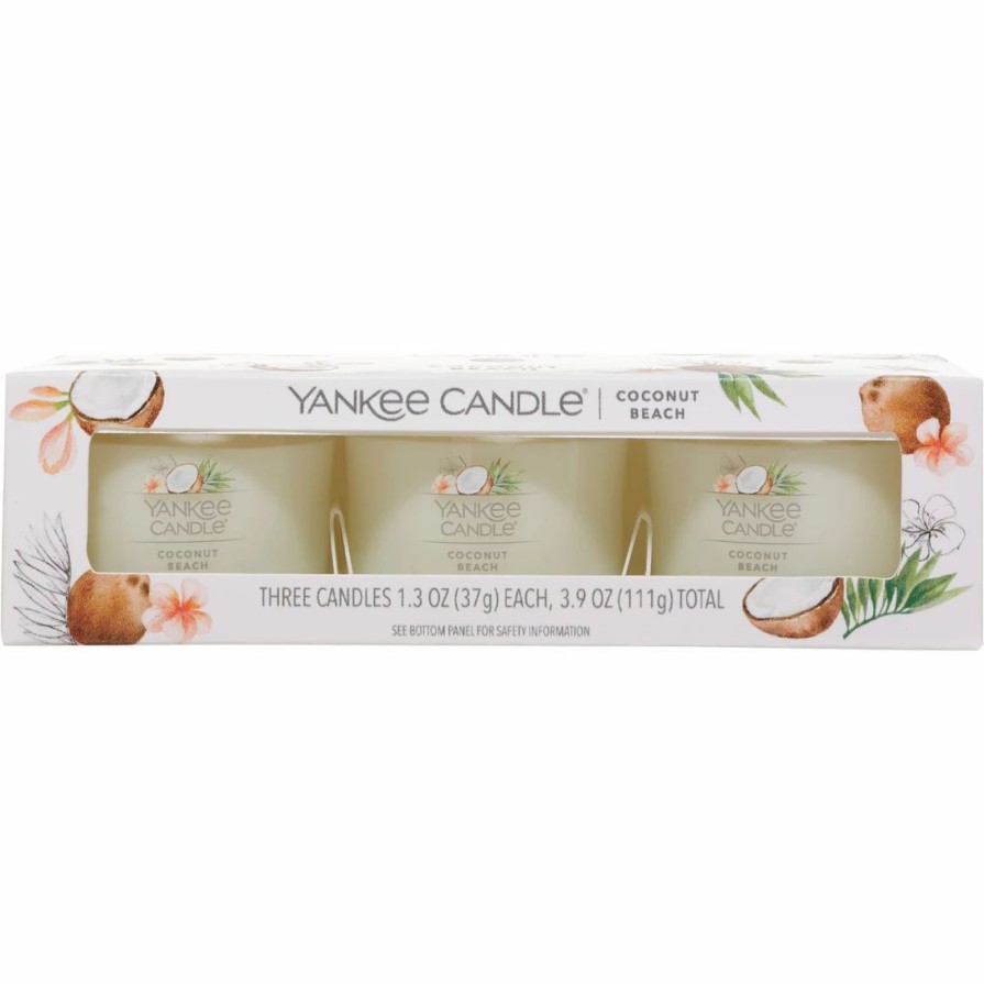 Home Decor * | Coupon Yankee Candle Filled Votive Coconut Beach Candle 3 Pk.