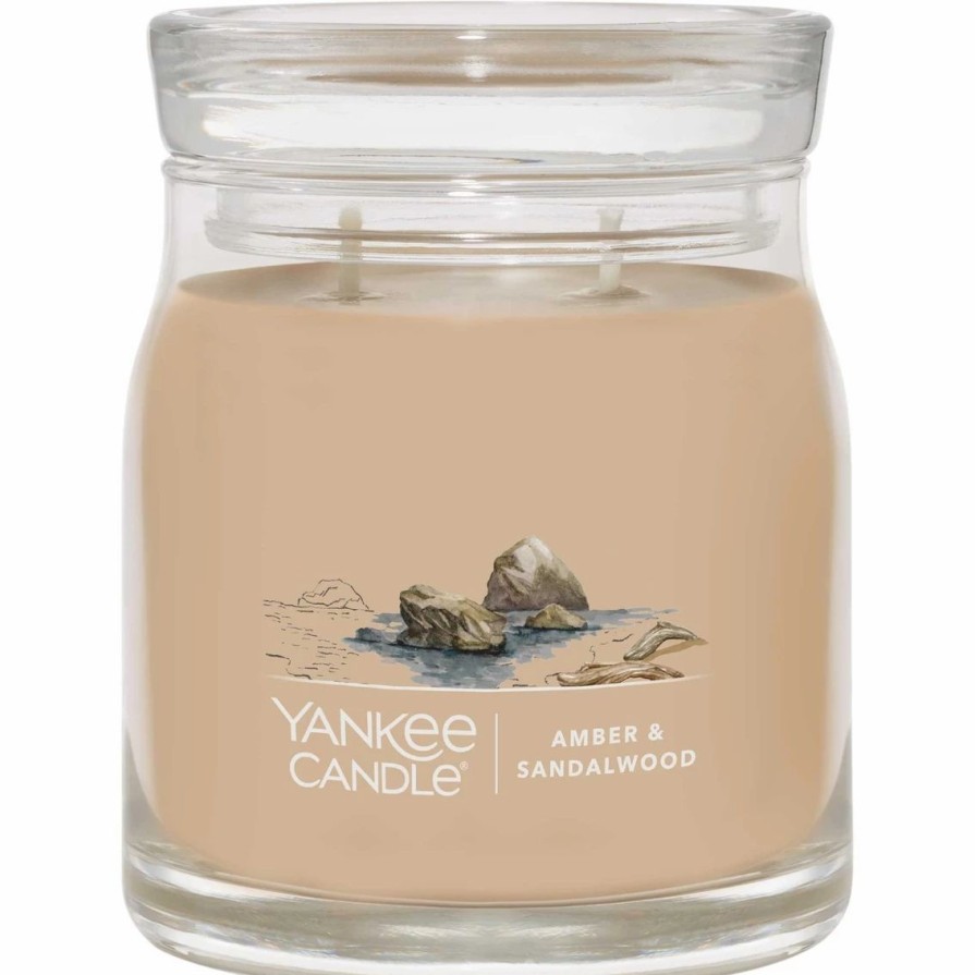 Home Decor * | Top 10 Yankee Candle Amber And Sandalwood Signature Medium Jar Candle