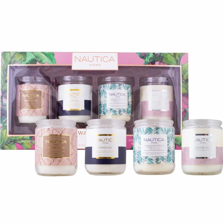 Home Decor * | New Nautica Warm Seas Collection Candle Coffret 4 Pc.