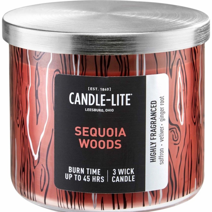 Home Decor * | New Candle-Lite Everyday Premium Sequoia Woods 3 Wick Candle 14 Oz.