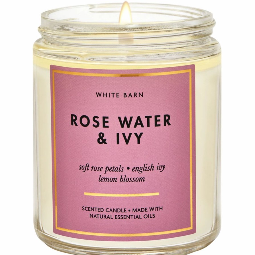 Home Decor * | Budget Bath & Body Works Rose Water & Ivy Single Wick Candle