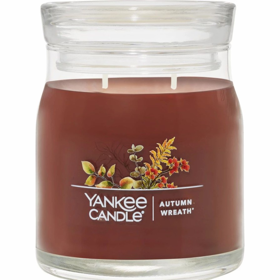 Home Decor * | Best Reviews Of Yankee Candle Autumn Wreath Signature Medium Jar Candle