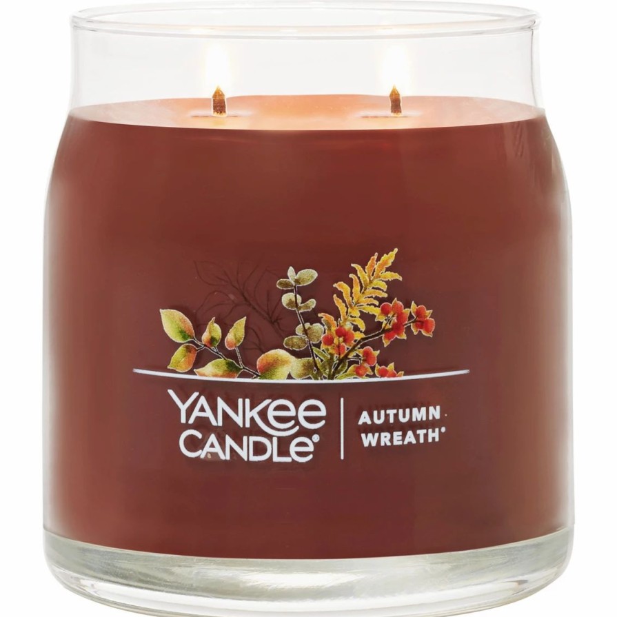 Home Decor * | Best Reviews Of Yankee Candle Autumn Wreath Signature Medium Jar Candle