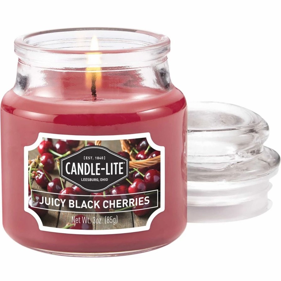 Home Decor * | Promo Candle-Lite Juicy Black Cherries 3 Oz. Jar Candle