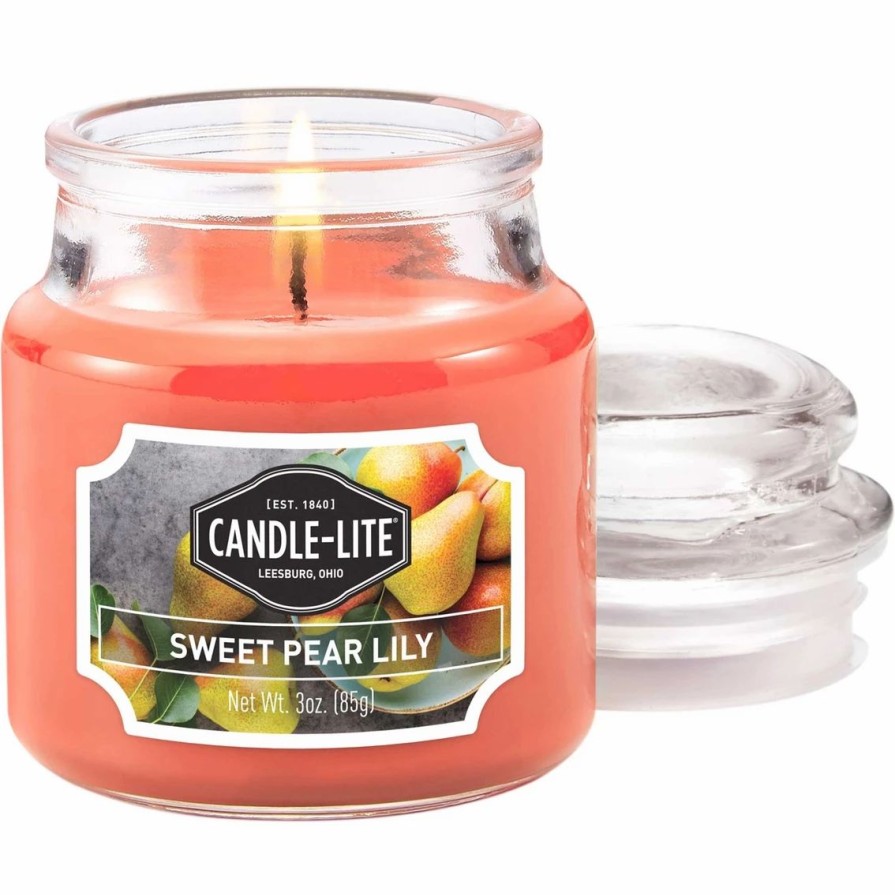 Home Decor * | Wholesale Candle-Lite Sweet Pear Lily 3 Oz. Jar Candle