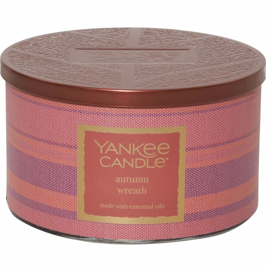 Home Decor * | Deals Yankee Candle Autumn Wreath 3-Wick Candle