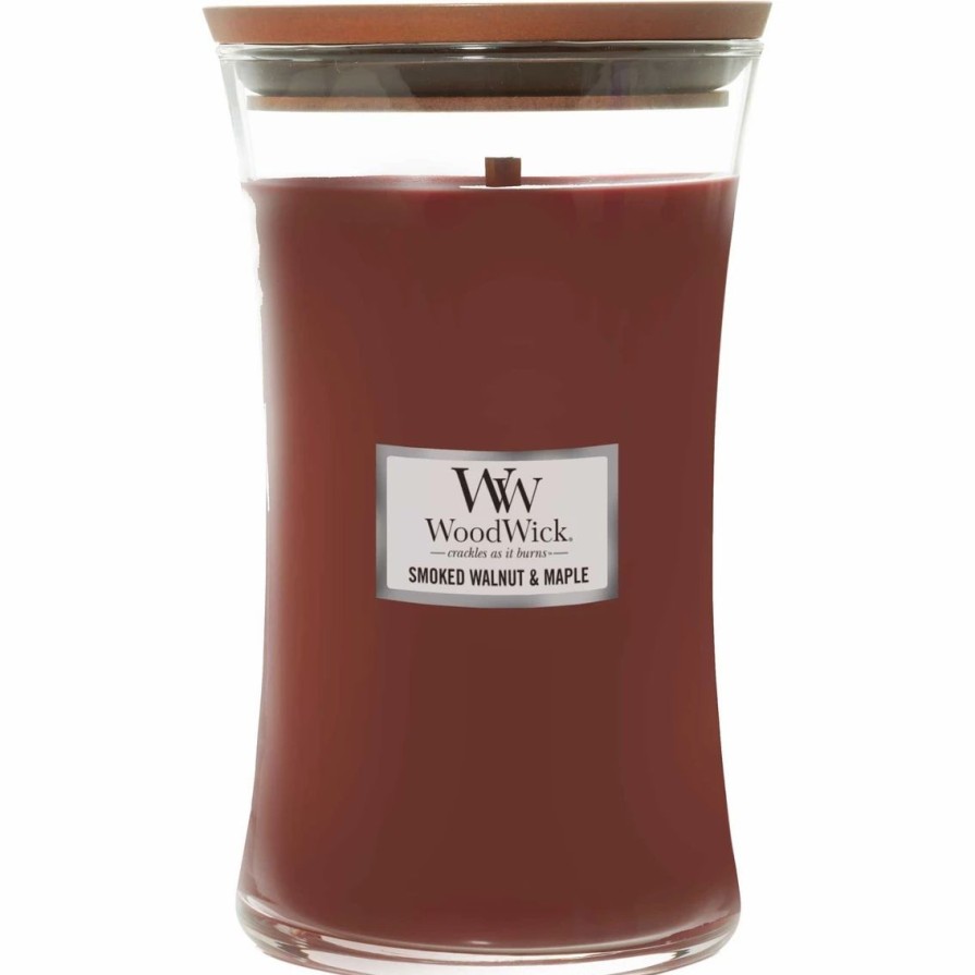 Home Decor * | Brand New Woodwick Smoked Walnut And Maple Large Hourglass Candle