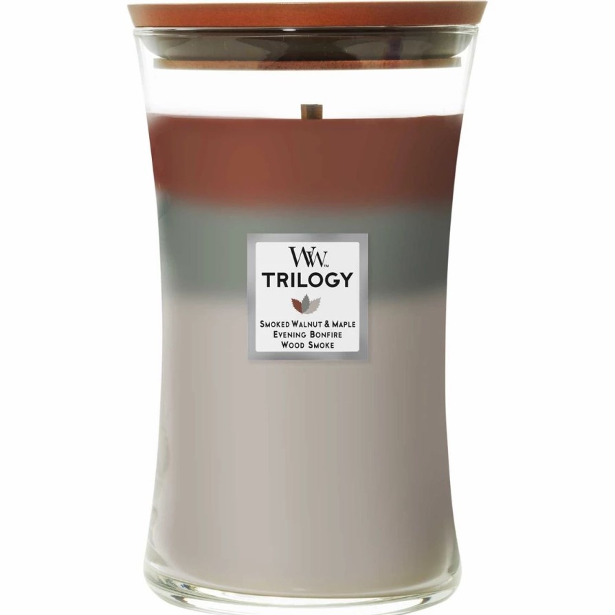 Home Decor * | Best Sale Woodwick Autumn Embers Large Hourglass Trilogy Candle