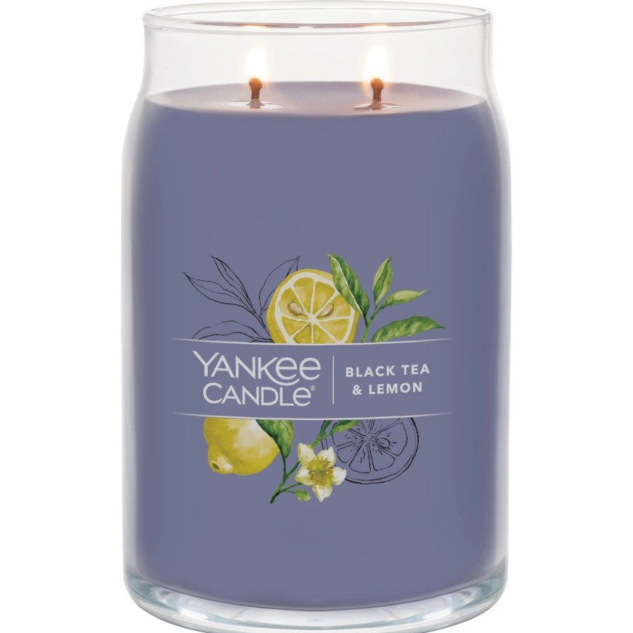 Home Decor * | Hot Sale Yankee Candle Black Tea And Lemon Signature Large Jar Candle